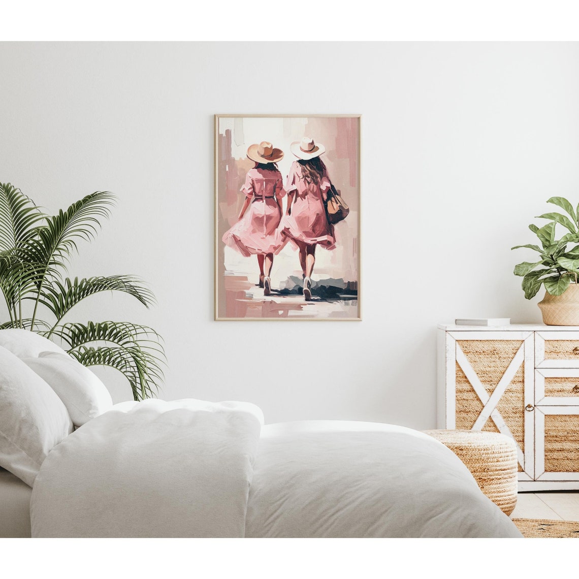Retro Oil Painting Pink Preppy Western Wall Art Trendy Southern Girl Print Girly Western Decor Pink Apartment Decor Instant