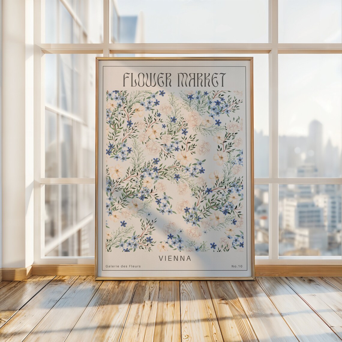Flower Market Vienna Retro Floral Art Print