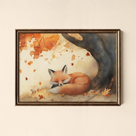 Autumn Fox Print Nursery Decor Art Collected Prints Cpl777