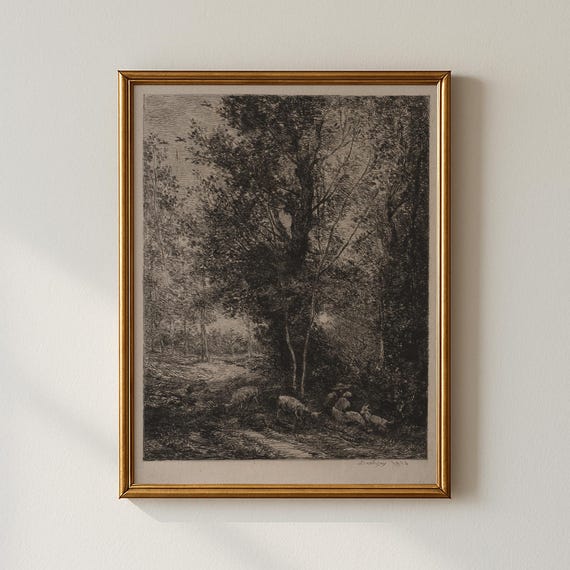 Vintage Forest Pathway Print Living Room Decor Wall Art Collected Prints Cpp181