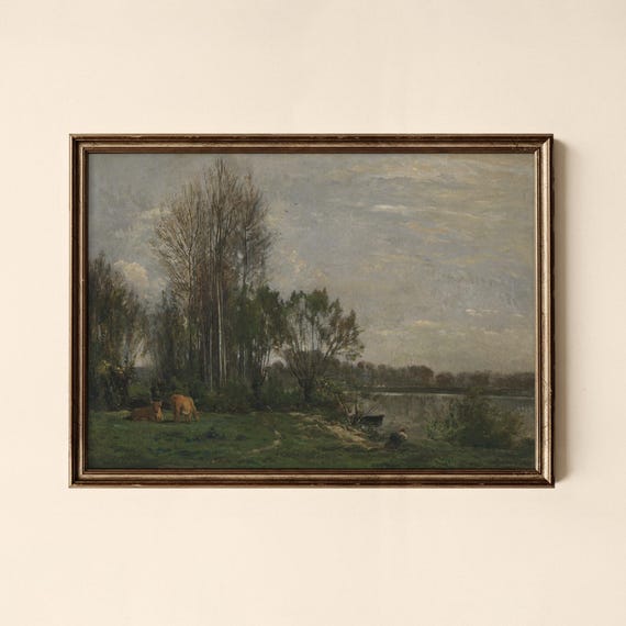 Vintage River Landscape Print Bedroom Wall Art Collected Prints Cpl032