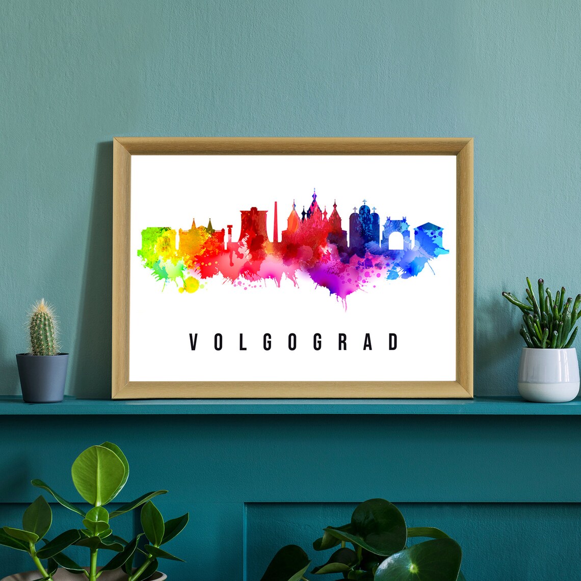 Russia Volgograd Poster Skyline Poster Cityscape Poster Russia Landmark City Illustration Poster Home Wall Art Office Wall Art - Image 2