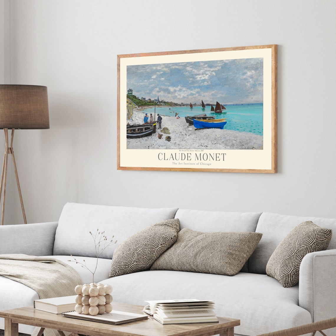 Claude Monet Sainte-Adresse Beach Boats 1867 Shore Scene Art Poster - Image 4