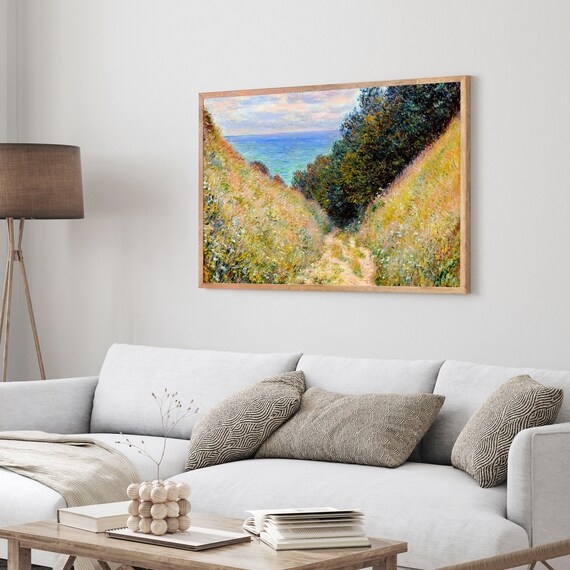 Claude Monet Golden Ravine Path To The Sea Cliff Walk Art Poster
