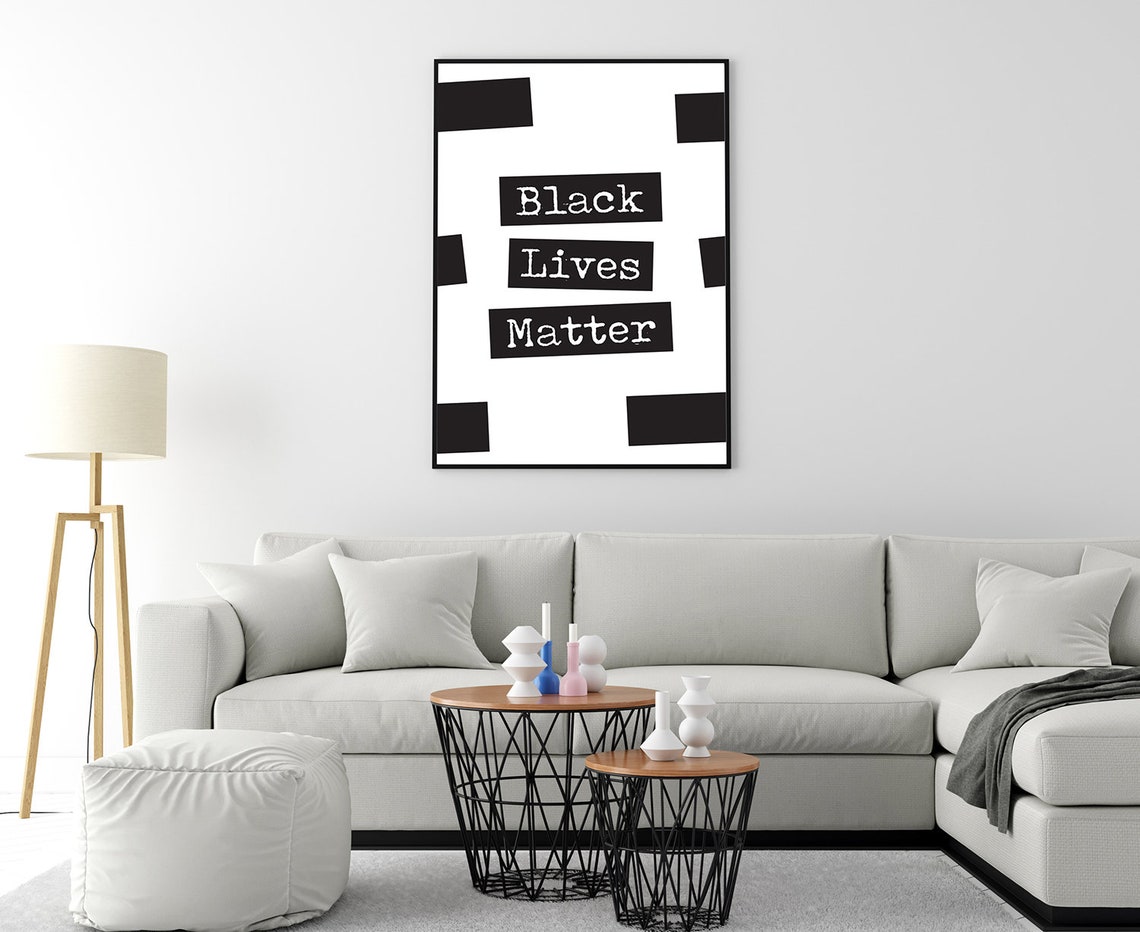 Black Lives Matter Monochrome Typography Statement Wall Art Poster - Image 4