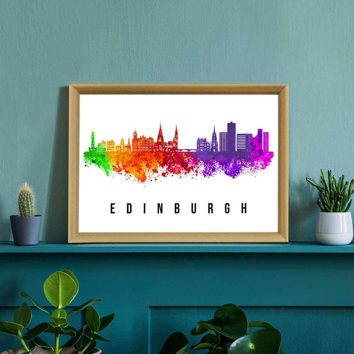 Scotland Edinburg Poster Skyline Poster Cityscape Poster Scotland Landmark City Illustration Poster Home Wall Art Office Wall Art - Image 2