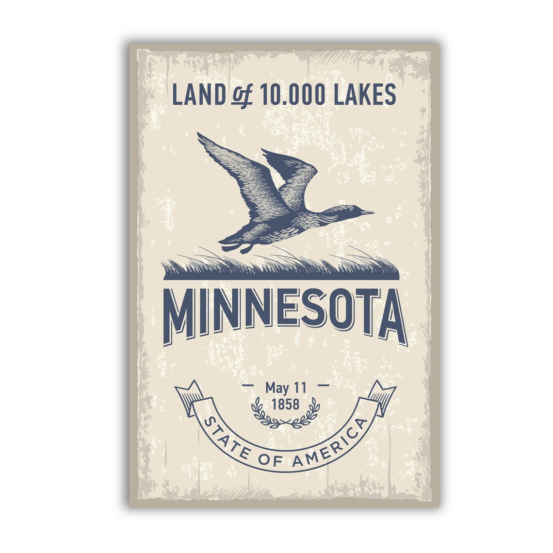Minnesota Land of 10000 Lakes Loon Flight Vintage Travel Poster - Image 2