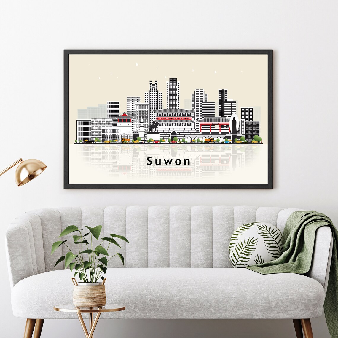 Suwon South Korea Traditional Gate Skyline Illustration Travel Poster - Image 3