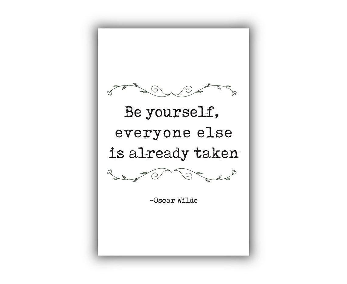 Oscar Wilde Be Yourself Typewriter Quote Poster Minimalist Gift Art - Image 2