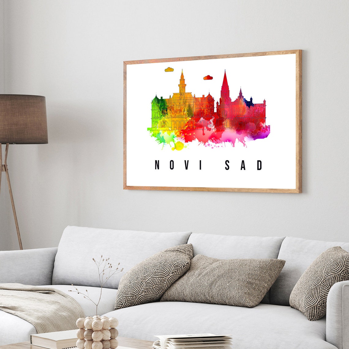 Novi Sad Serbia Poster Skyline Poster Cityscape Poster Serbia Landmark City Illustration Poster Home Wall Art Office Wall Art - Image 3