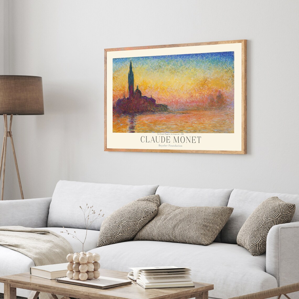 Claude Monet San Giorgio Maggiore Venice Sunset Lagoon Art Poster