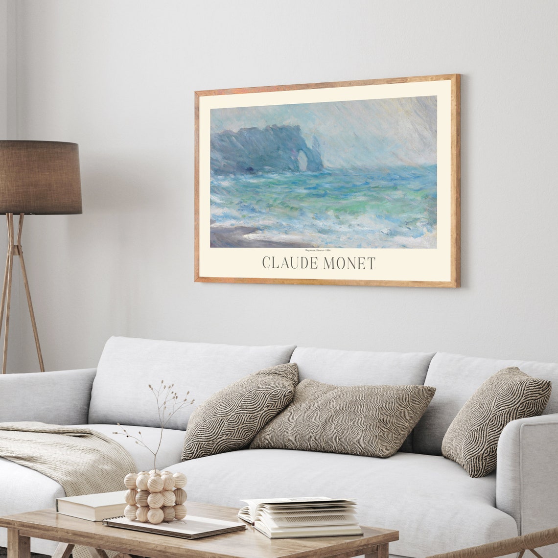 Claude Monet Etretat Rainstorm Misty Cliffs Churning Sea Art Poster - Image 4