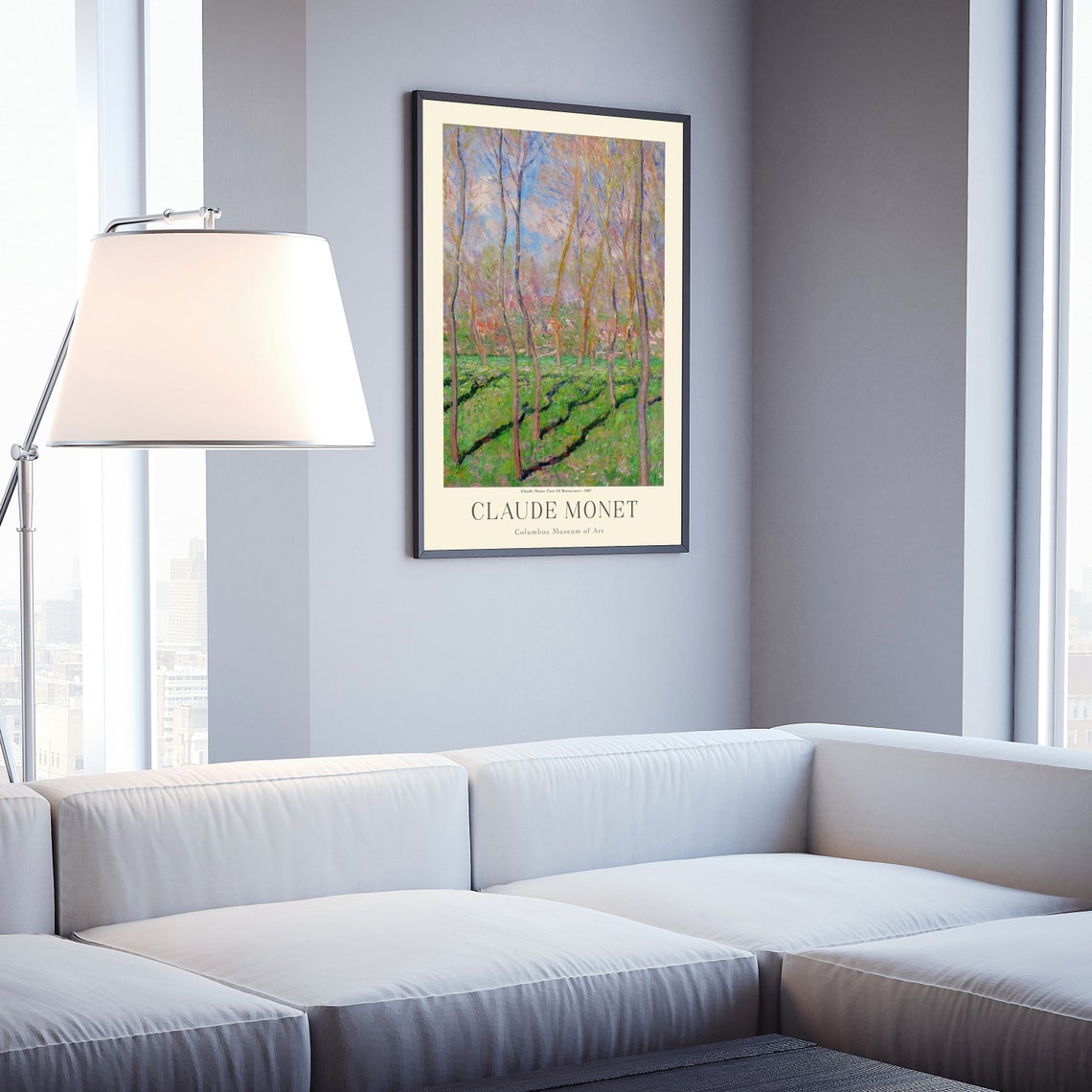 Claude Monet Tall Poplars Sunlit Lawn Spring Landscape Art Poster