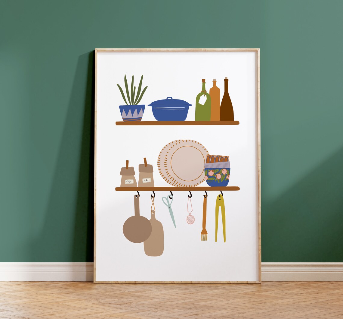 Modern Kitchen Art Poster, Kitchen Decor Wall Art