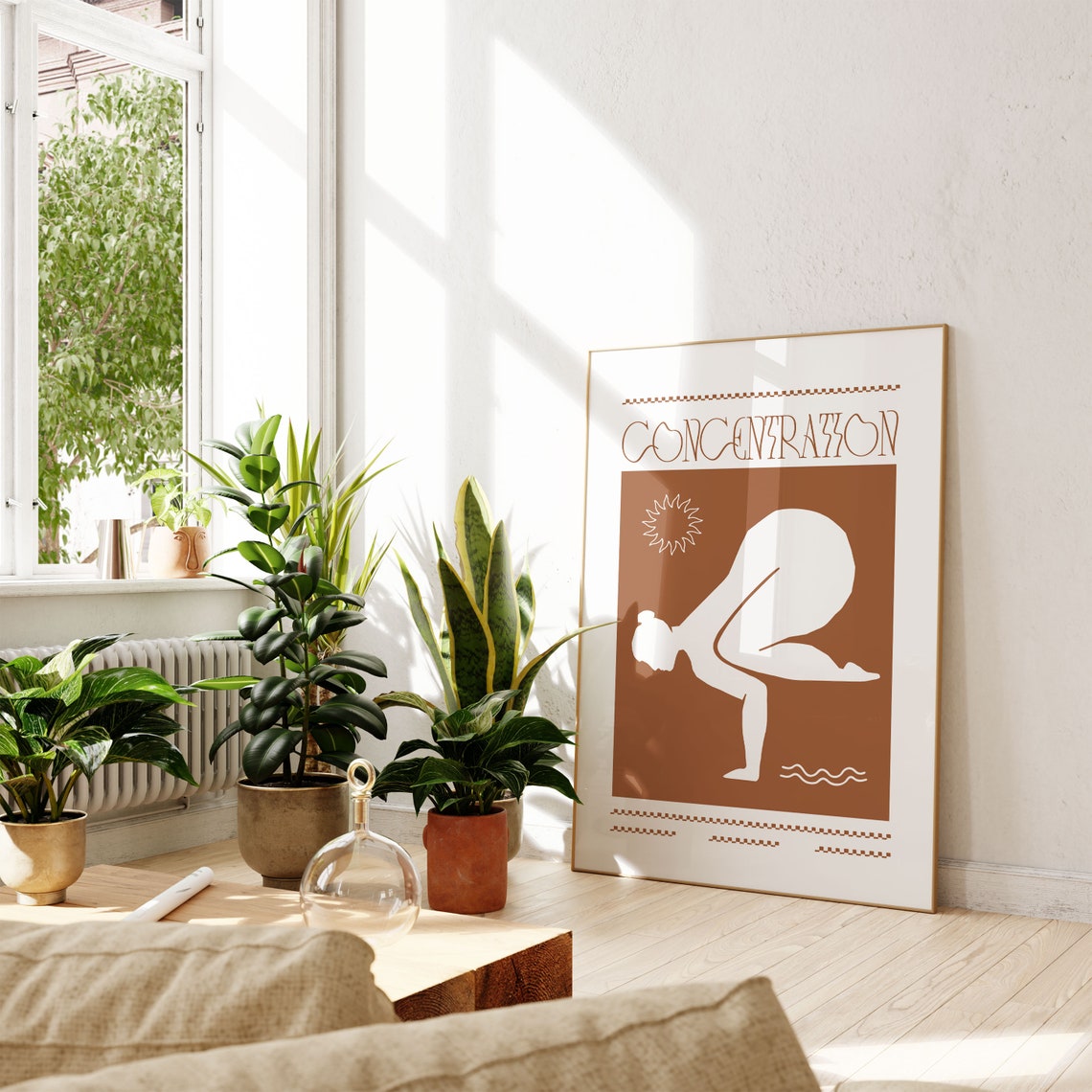 Yoga Pose Poster Concentration Quote Art Abstract Woman Yoga Yoga Room Decor Spiritual Wall Decor Yoga Lover Gift Yoga Woman Art - Image 2
