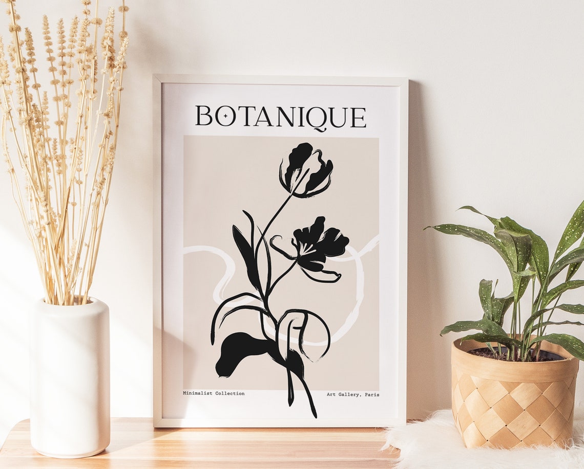 Botanique Black Tulip Ink French Botanical Paris Gallery Art Print - Image 4