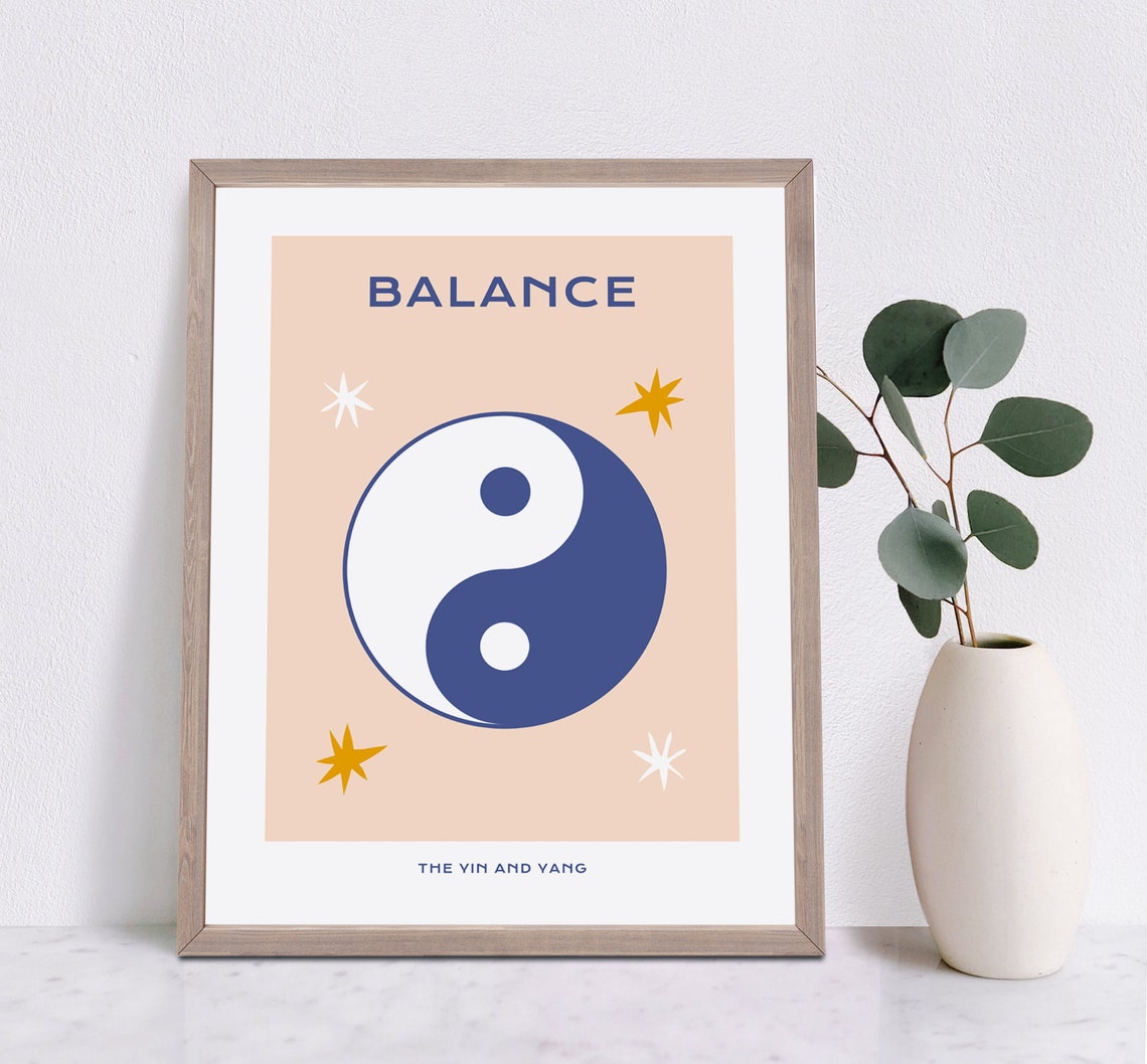 The Yin And Yang Art Print Balance Quote Art Spiritual Zen Wall Art Zen Wall Decor Yin And Yang Symbol Poster Abstract Yin And Yang Art - Image 3