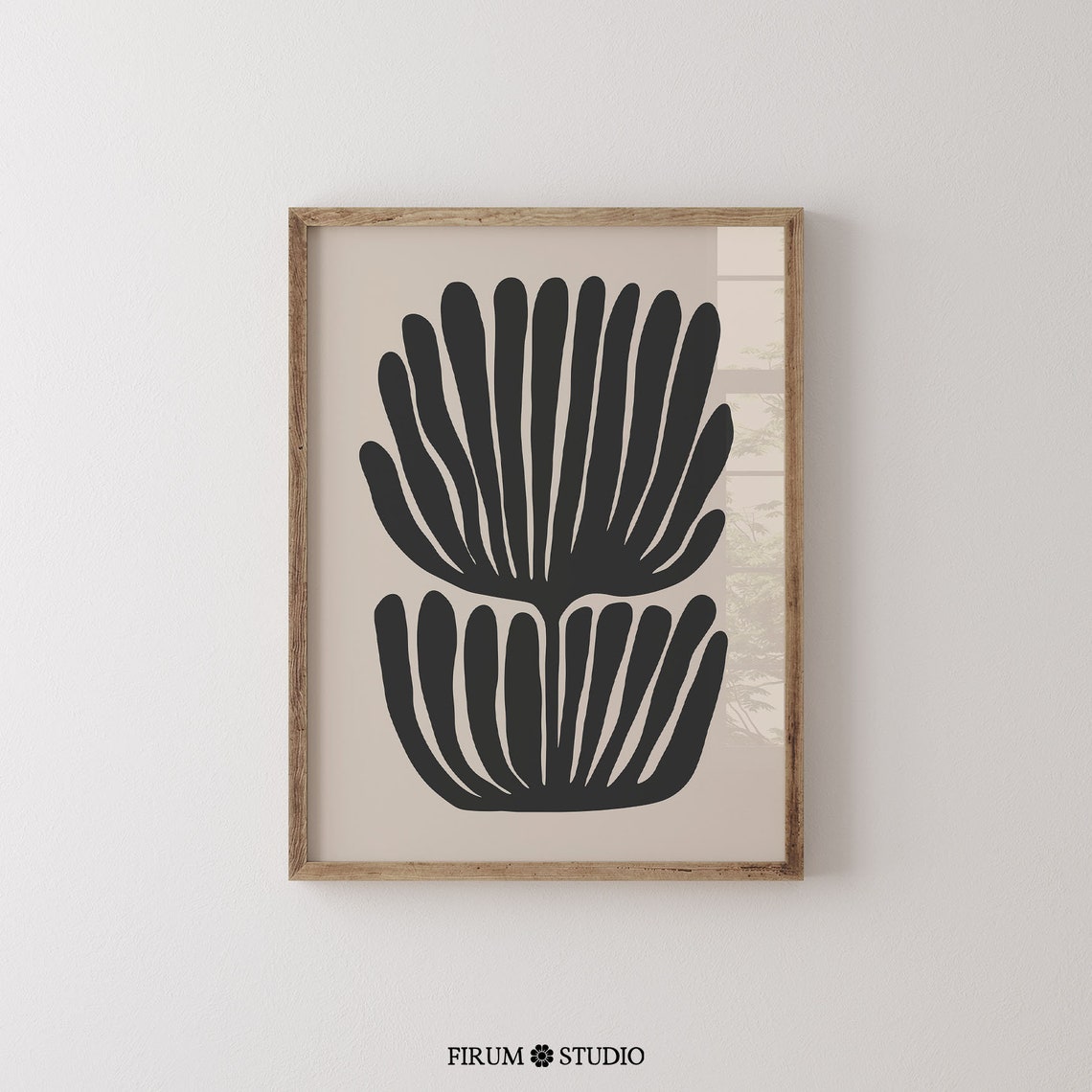 Black Botanical Abstract Line Art Minimalist Modern Floral Wall Art - Image 2