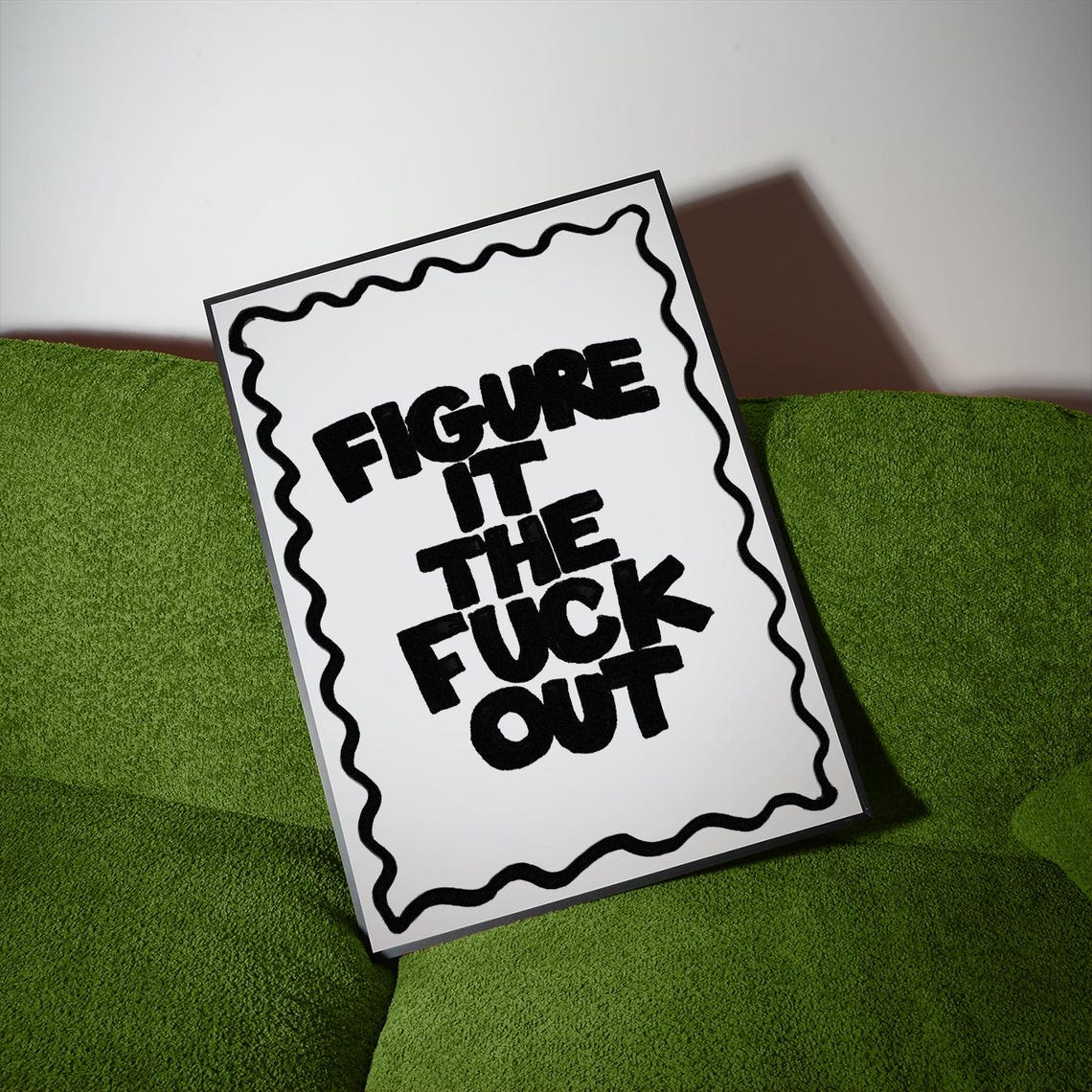 Figure It The F Out Bold Motivational Print Funny Wall Art Cool Typography Poster Black And White