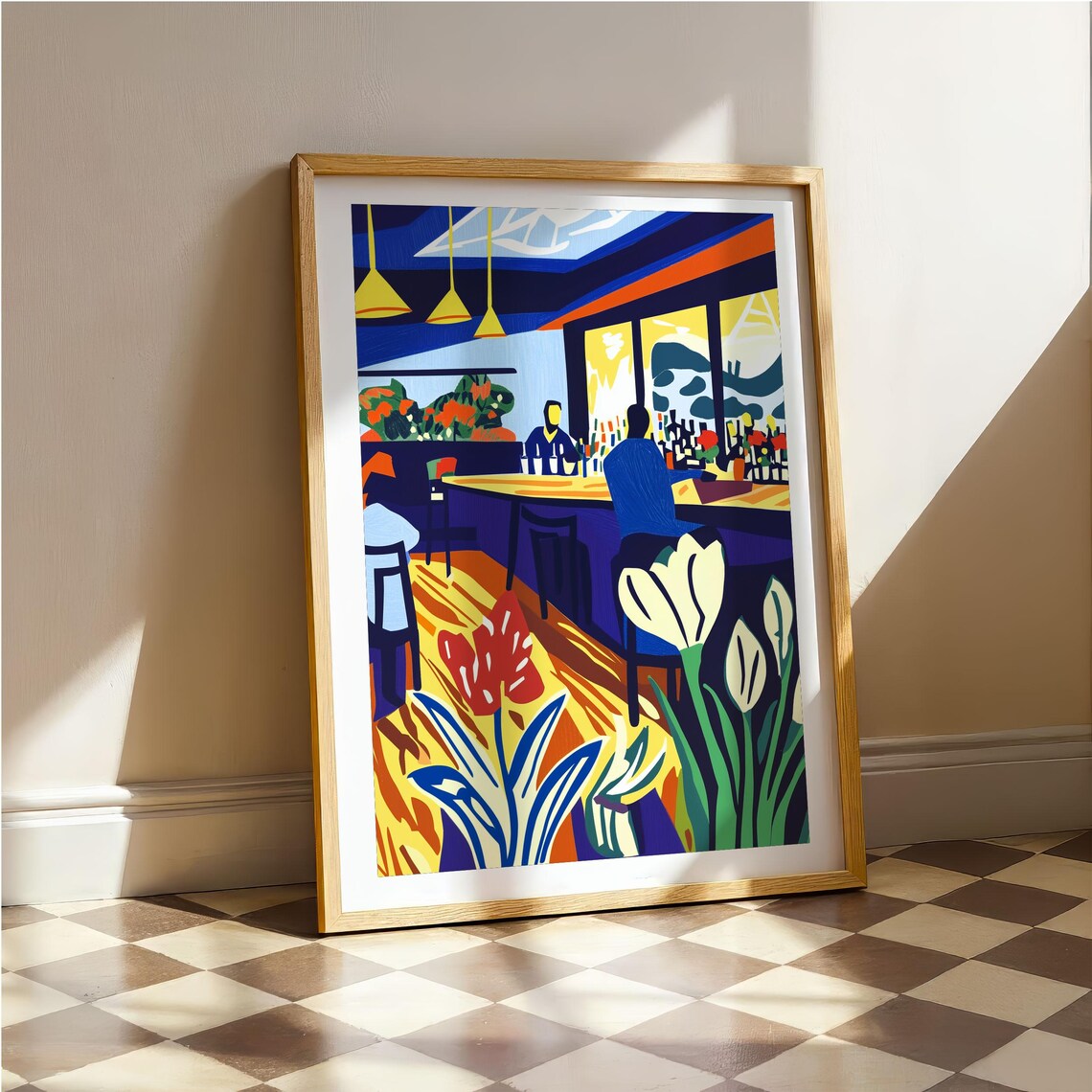 Abstract Jazz And Cafe, Modern Cozy Feeling Poster