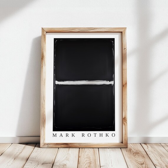 Mark Rothko Black Bands Divided by a Thin White Line Minimalist Poster