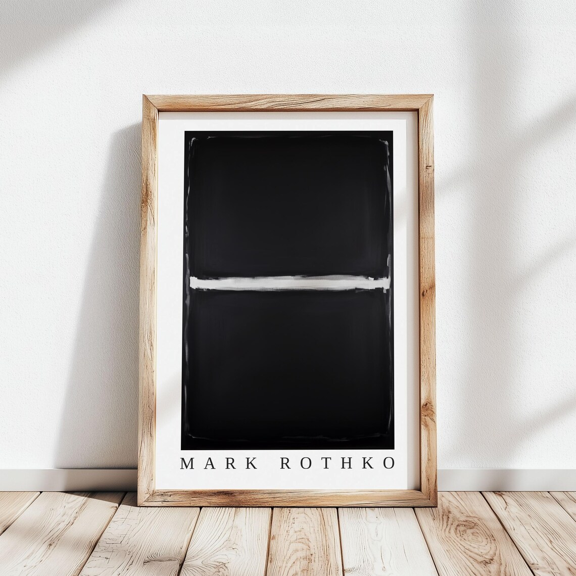 Mark Rothko Black Bands Divided by a Thin White Line Minimalist Poster