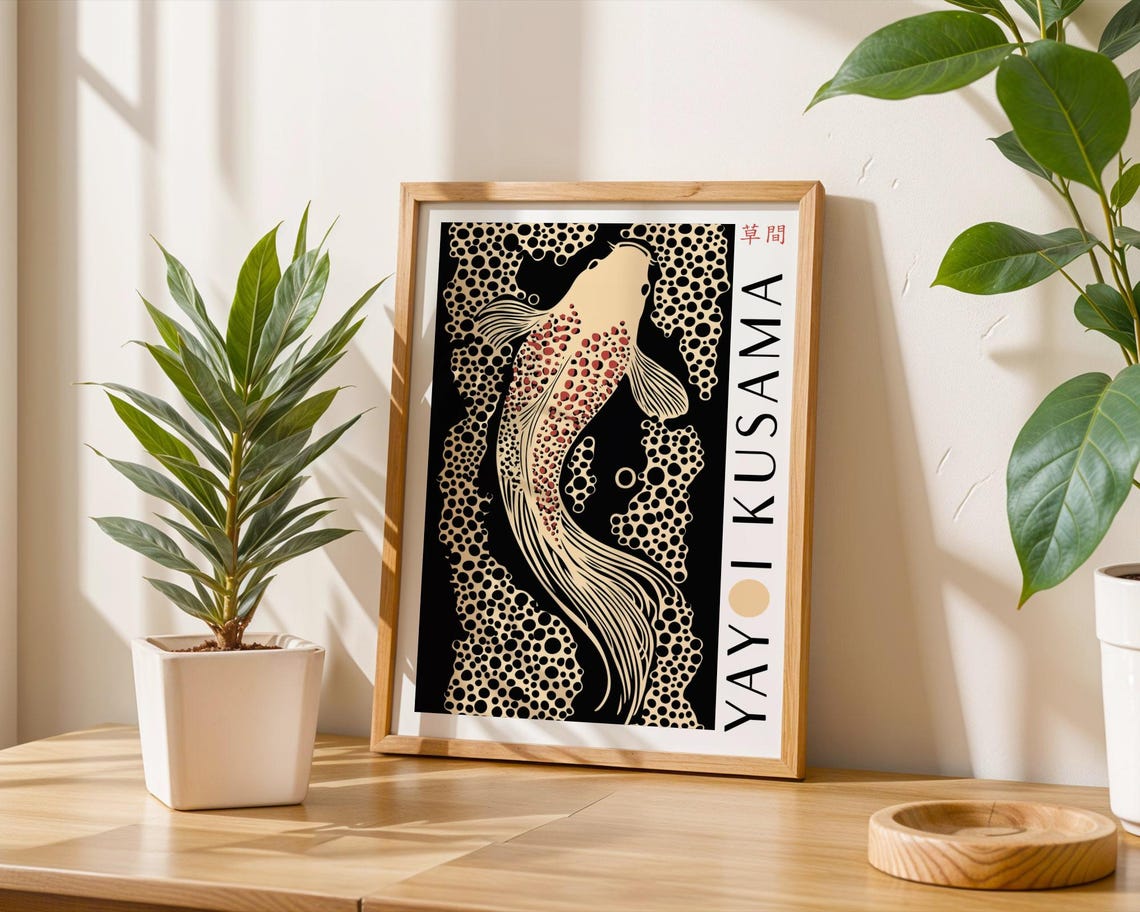 Yayoi Kusama Koi Fish Wall Art Bedroom Koi Fish Poster Koi Fish Poster Koi Fish Print Kusama Inspired Print Japanese Art Print - Image 6