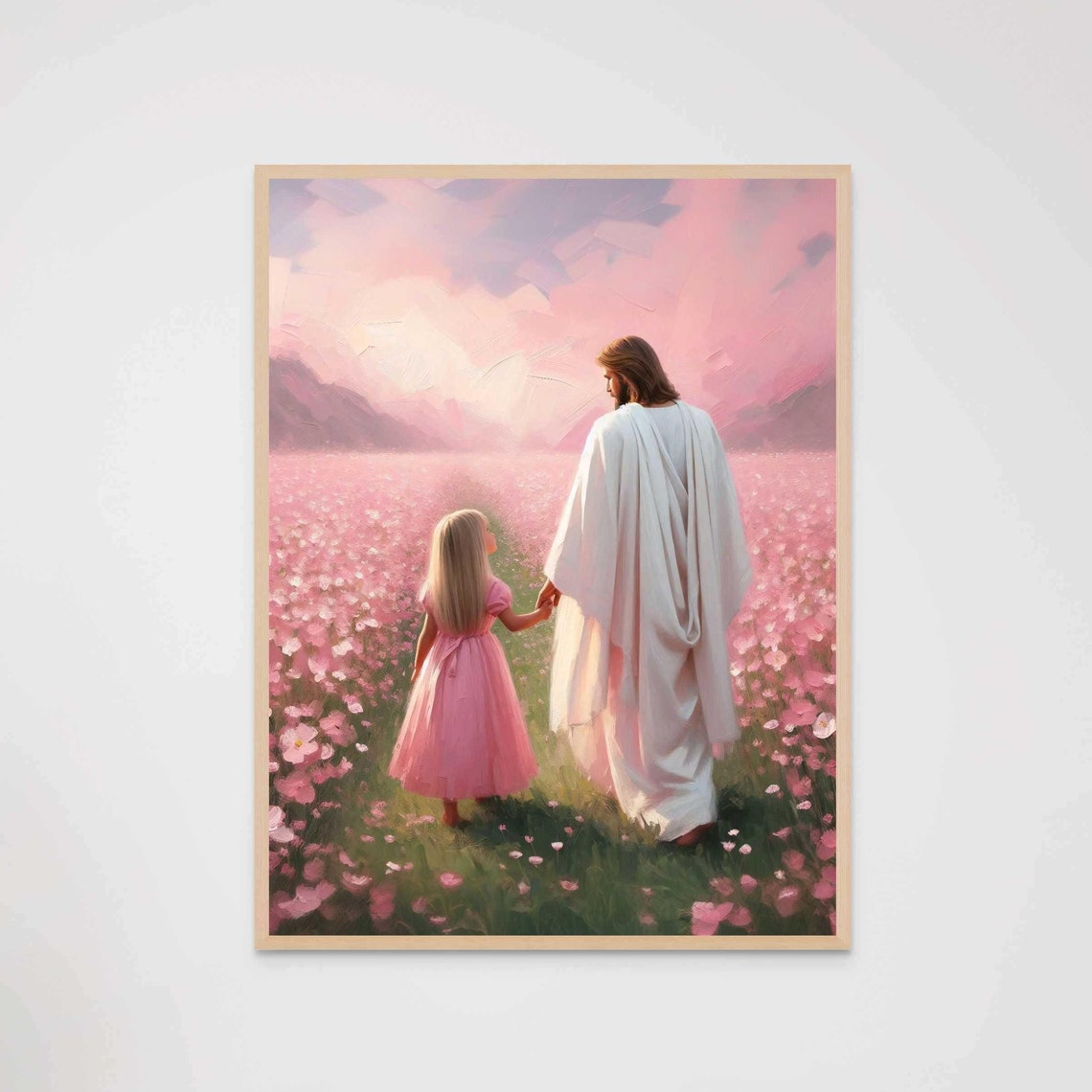 Your Path His Support Christian Painting Jesus With Girl Jesus Art Lds Painting Bible Prints Jesus And Children Art Picture Of Jesus