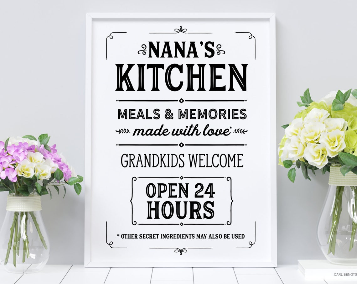 Nana's Kitchen Meals and Memories Made with Love Farmhouse Poster - Image 2
