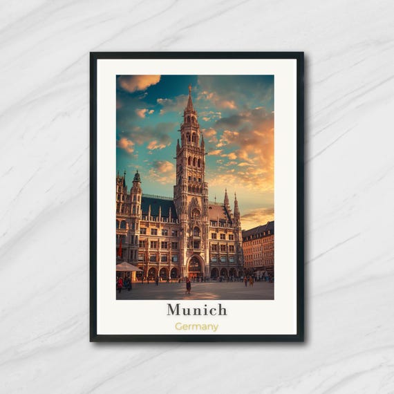 Munich Travel Poster Germany Wall Art Print