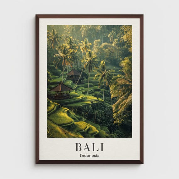Bali Travel Poster Print Vibrant Indonesian Wall Art