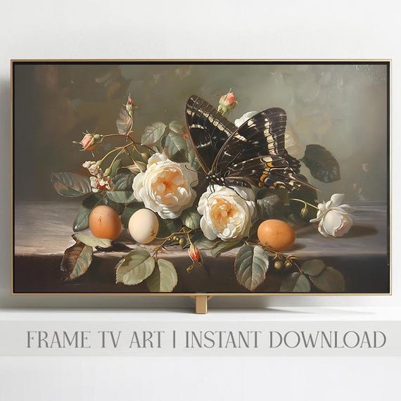 Cottagecore Easter Frame Tv Art For Easter Frame Tv Easter Art Cottagecore Frame Tv Art Butterfly Frame Tv Moth Tv Art Farm