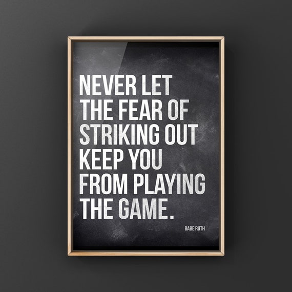 Babe Ruth Quote, Typography Wall Art Print