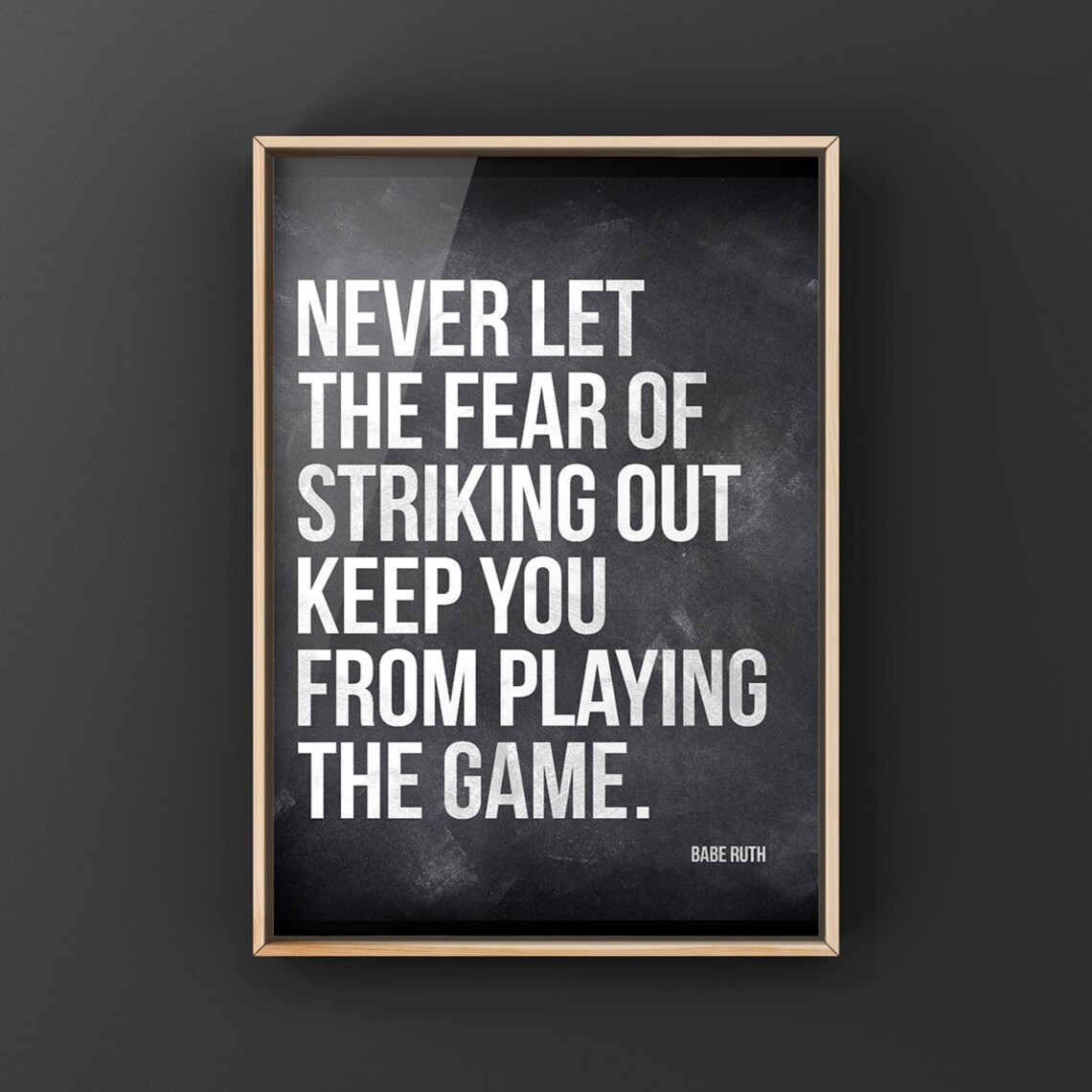 Babe Ruth Quote, Typography Wall Art Print