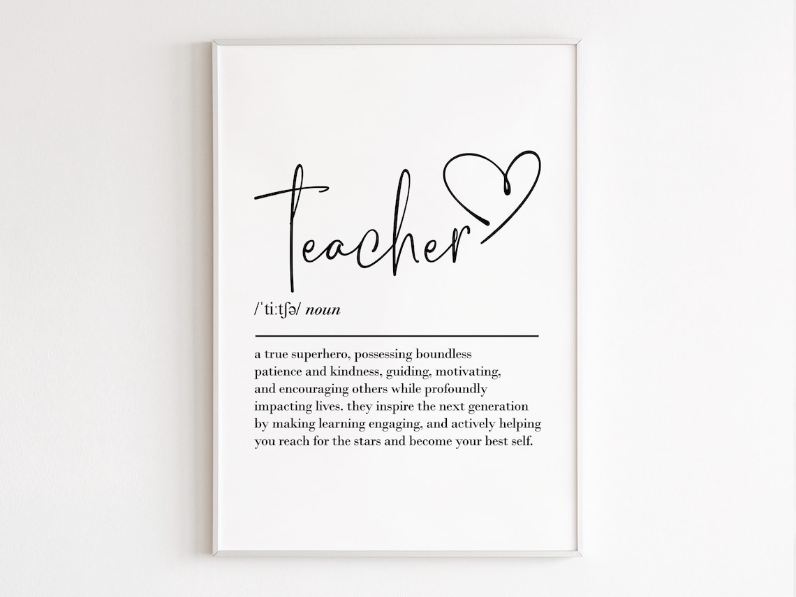 Teacher Definition Art Print, Teacher Appreciation Gift - Image 3