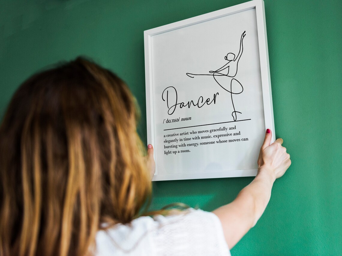 Dancer Definition Ballerina Line Art Dance Gift Minimalist Typography Print - Image 2