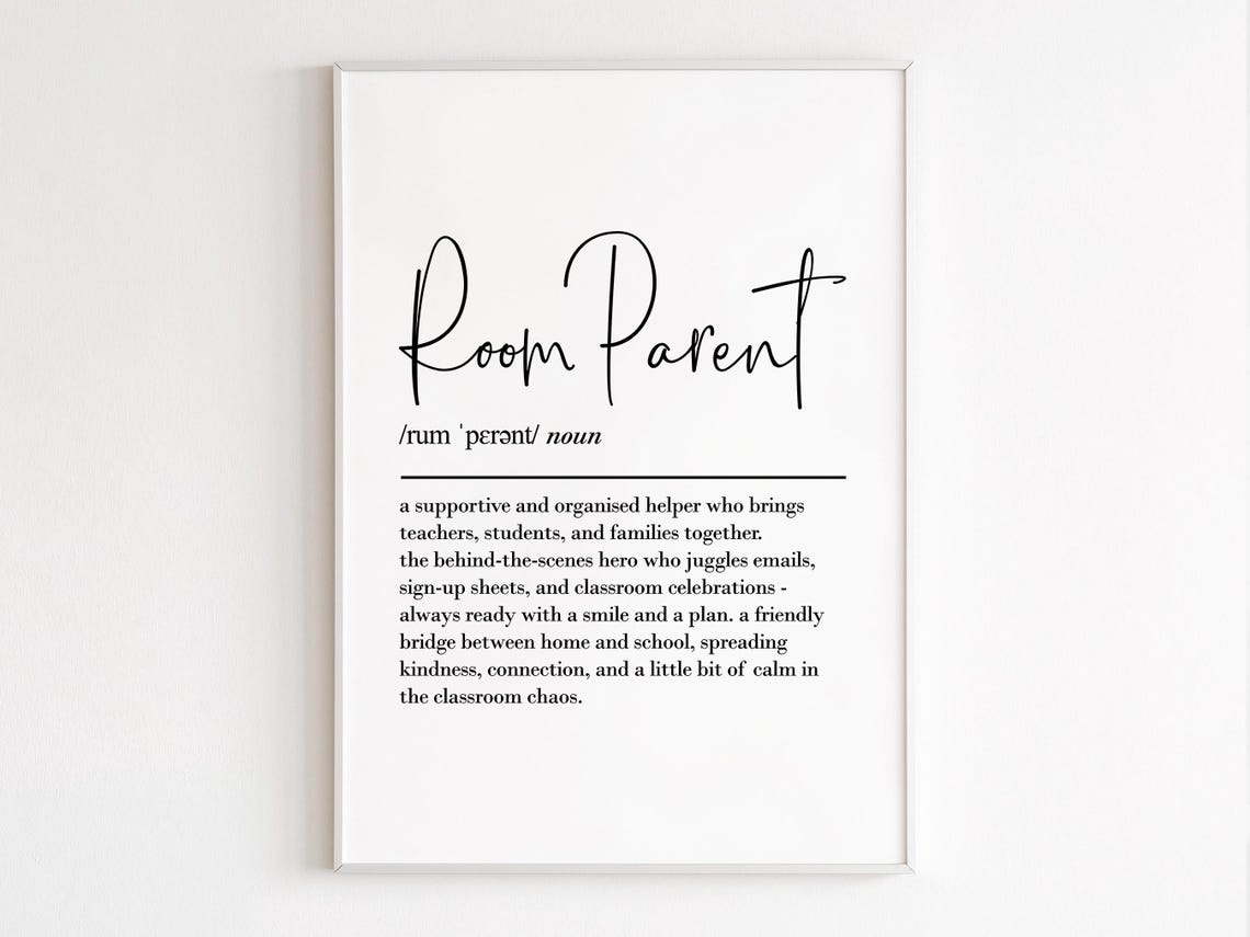 Room Parent Definition Elegant Script Typography Appreciation Poster