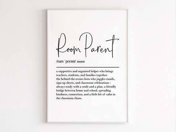 Room Parent Definition Elegant Script Typography Appreciation Poster