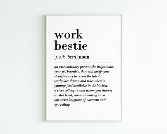 Work Bestie Definition Art Print, Coworker Gift