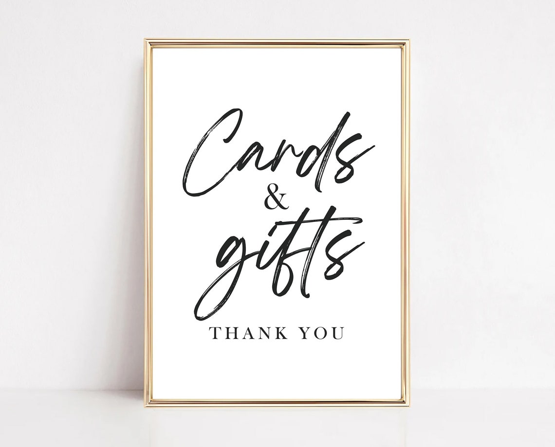 Cards and Gifts Thank You Wedding Reception Table Sign Poster