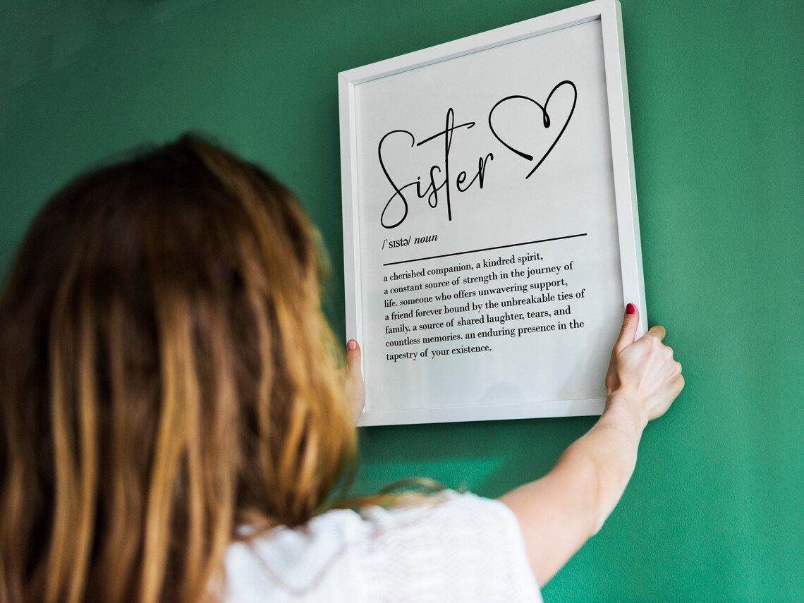 Sister Definition Quote Print, Birthday Gift for Her