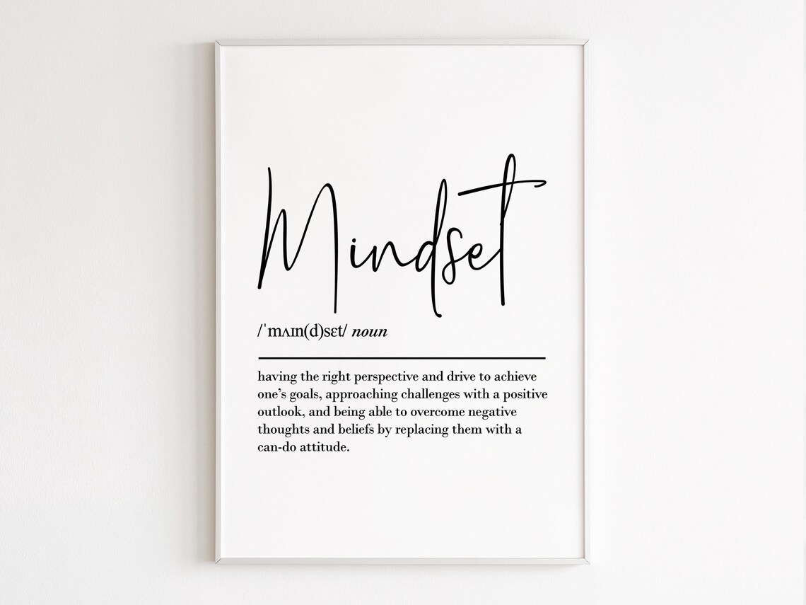 Mindset Definition Motivational Office Art Print - Image 3