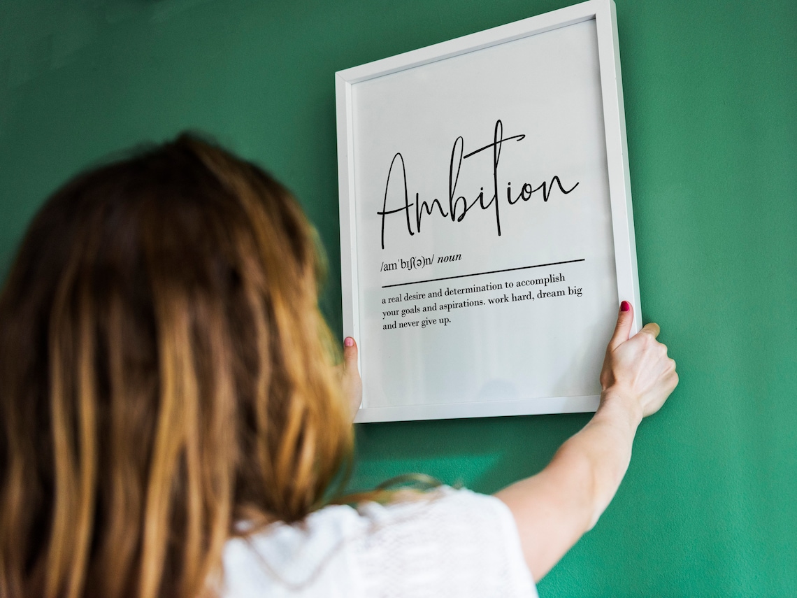 Ambition Definition Inspirational Office Art Print - Image 2