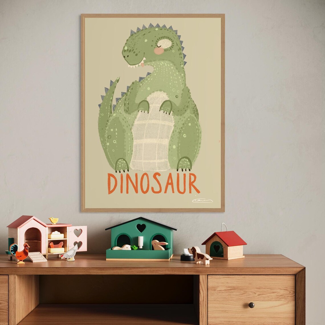 Personalized Dinosaur Print, Montessori Nursery Decor - Image 2