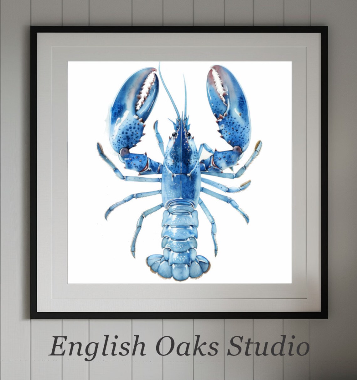 Ocean Blue Lobster Coastal Nautical Art Print