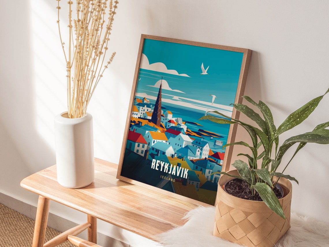 Reykjavk Travel Poster Wall Art Iceland Reykjavik Poster Reykjavk Hallgrmskirkja Church Iceland Travel Print Reykjavik Travel Decor - Image 3
