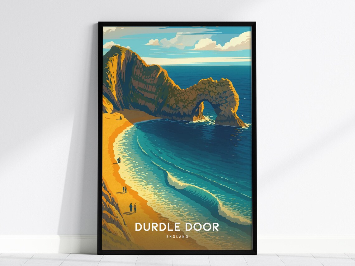 Durdle Door England Jurassic Coast Sea Arch Beach Travel Poster