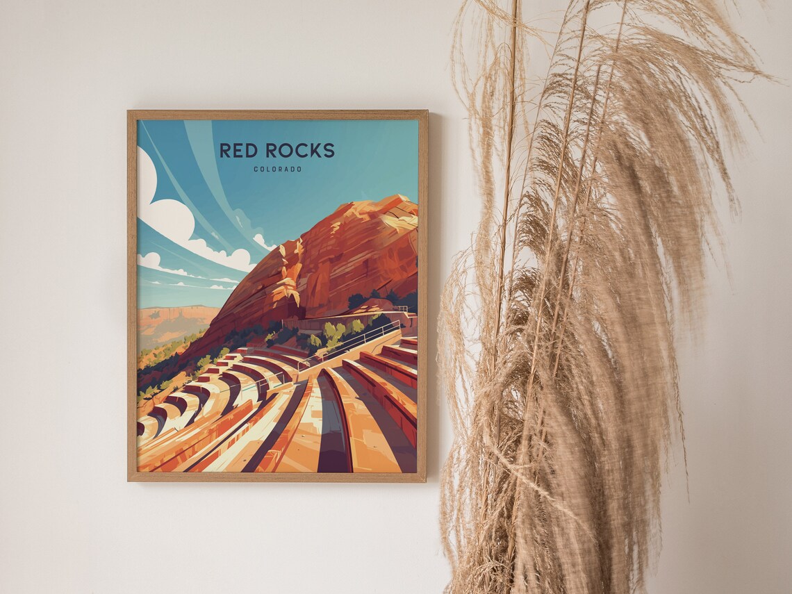 Red Rocks Amphitheatre Colorado Travel Poster - Image 3
