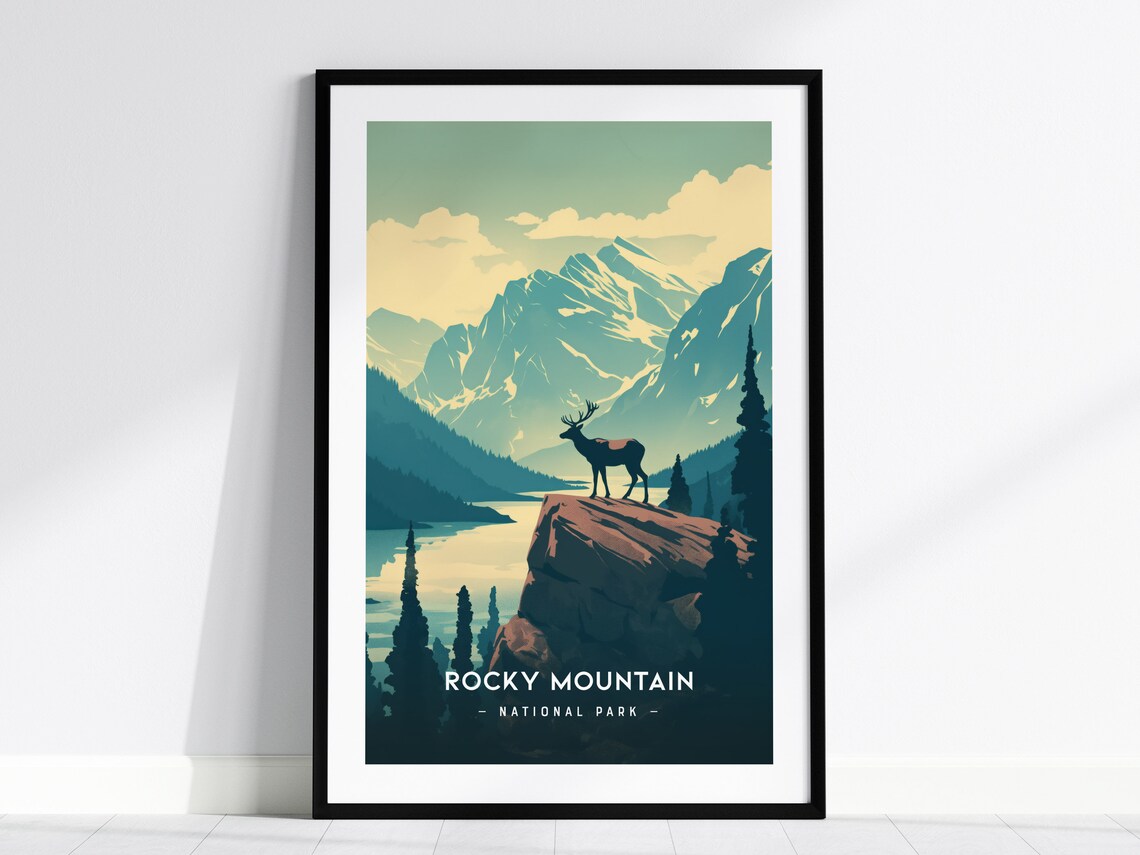 Rocky Mountain National Park Minimalist Elk Poster