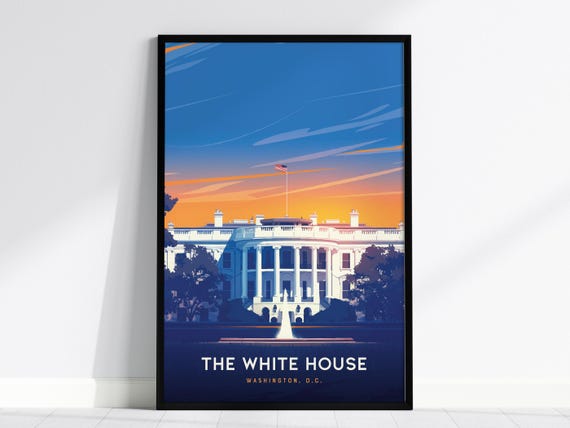 The White House Poster Washington Dc Landmark Art Framedunframed